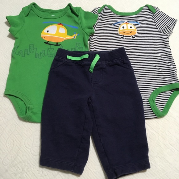 6m (5/$20) Helicopter Onesies w/Pants - Picture 1 of 9